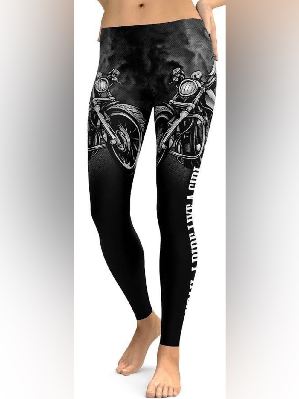 LRG Black & White Motorcycle Print Leggings